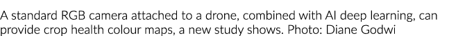 标准RGB相机附加到无人机,AI深度学习相结合,可以提供作物健康彩色地图,一个新的…