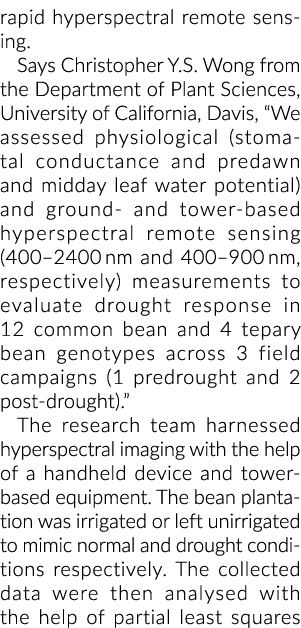 快速高光谱遥感。克里斯托弗·屈服强度从植物科学系的黄,C大学……