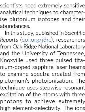 科学家需要极其敏感的分析技术来描述钚同位素丰度。在…