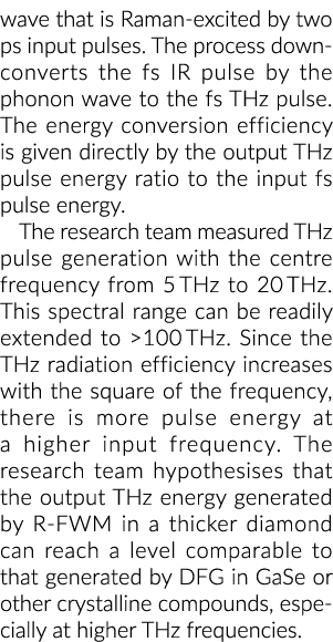 波拉曼兴奋的两个ps输入脉冲。过程转换fs红外脉冲的声子波th……