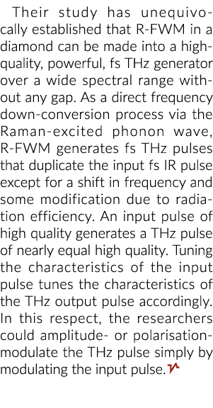 他们的研究已经明确证实R光钻石可以制成高品质、强大,fs太赫兹g……