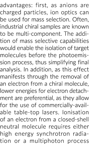 优点:首先,随着离子带电粒子,离子光学可用于大规模的选择。通常,工业chir……