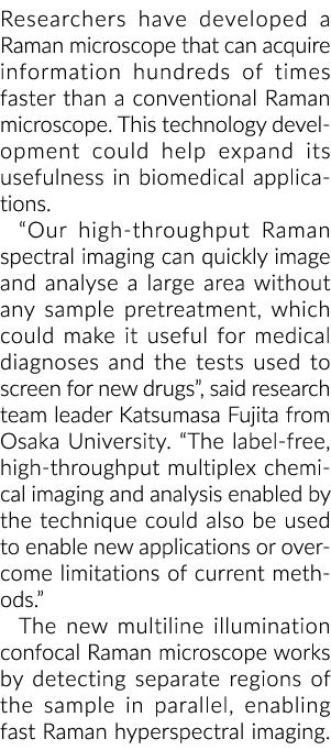 研究人员已经开发出一种拉曼显微镜,可以获得信息数百倍公约……