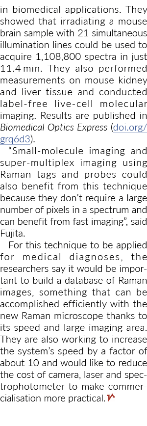在生物医学应用。他们表明,辐射小鼠大脑样本21同时照明线路……