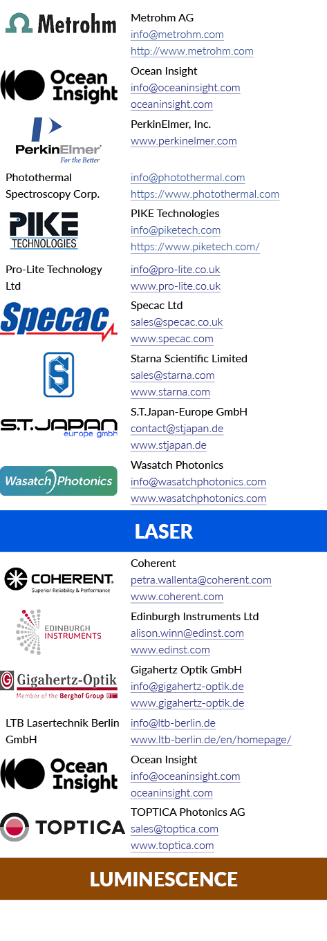 ￼,瑞士万通AG) info@metrohm.com http://www.metrohm.com(矩形对象)、海洋洞察力info@oceaninsight.com oceaninsi……